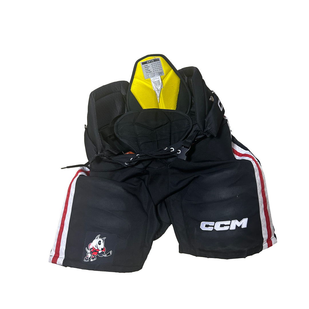 CCM HPTK - Pantalon de hockey Pro Stock d'occasion (noir/rouge/blanc)